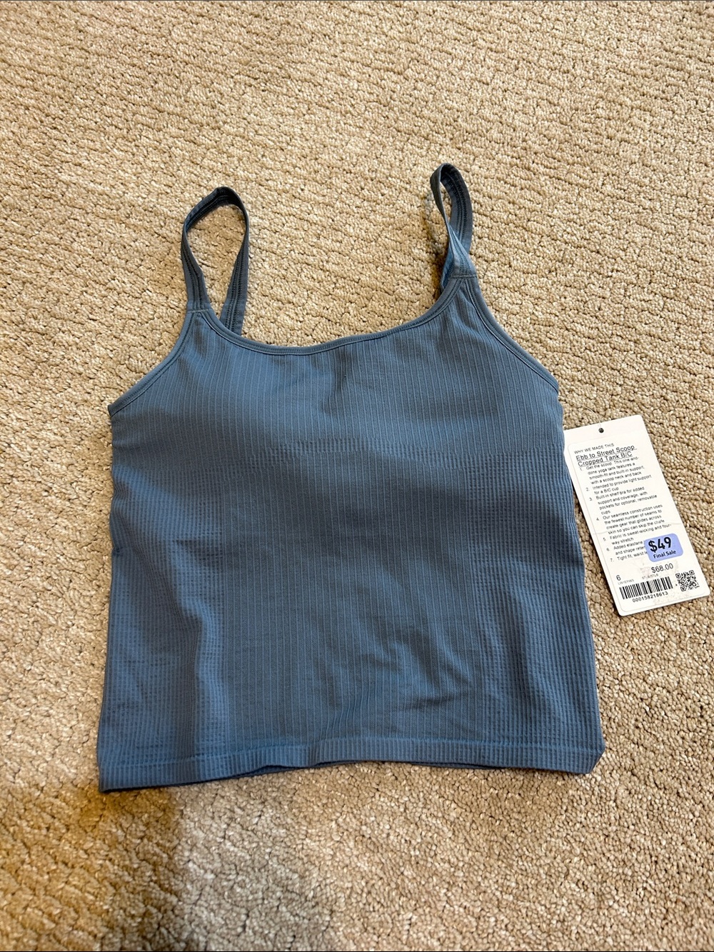Ebb to Street Scoop Cropped Tank B/C NWT 6